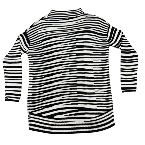 Nic + Zoe Women's Black and White Knit Tunic Sweater Mock Contemporary SZ M - Picture 4 of 6